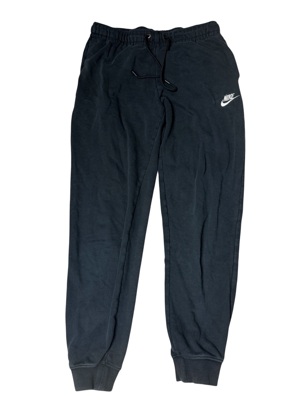 Nike joggers Sweatpants black with White Swoosh Logo women's small